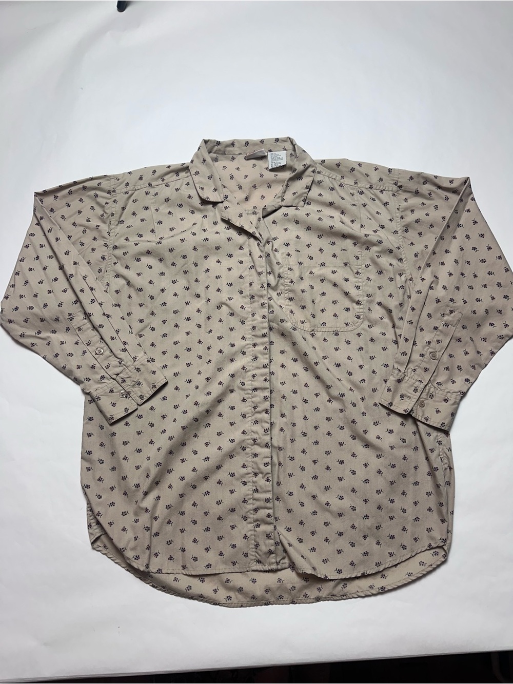Vintage 90s Basic Editions XL Ditsy Floral Button Down Shirt Cottagecore - Picture 11 of 12
